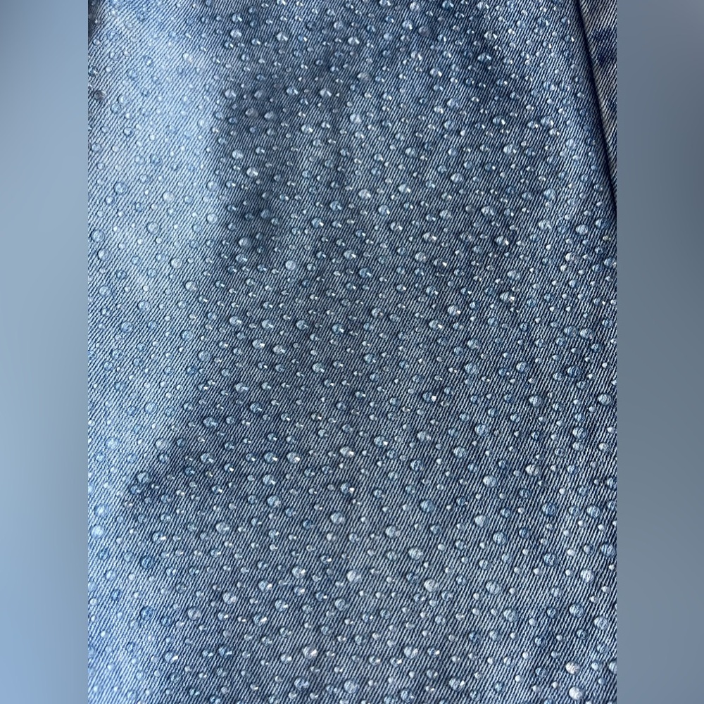 Exclusive sparkling crystals high waist jeans, color blue, size 6